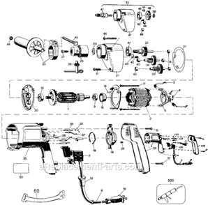 Page A Diagram and Parts List for 1311 Type 100 Black and Decker Electric Drill